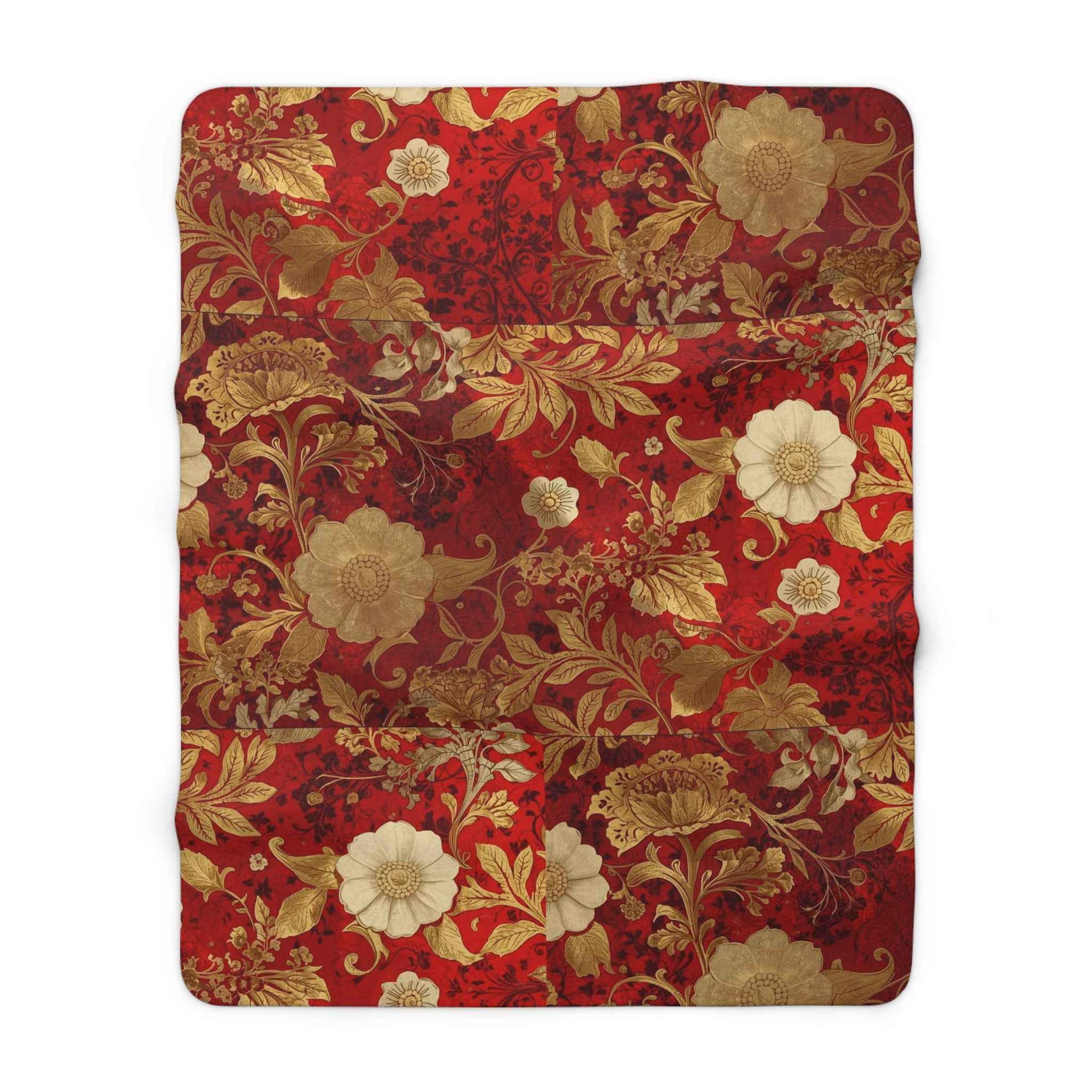 Luxurious Floral Sherpa Fleece Blanket, Cozy Throw for Winter, Elegant Home Decor, Perfect Gift for Holidays, Soft and Warm Blanket